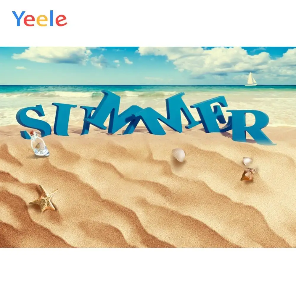 Yeele Sky Clouds Sea Beach Conch Shell летние праздничные фоны для фотосъемки индивидуальные