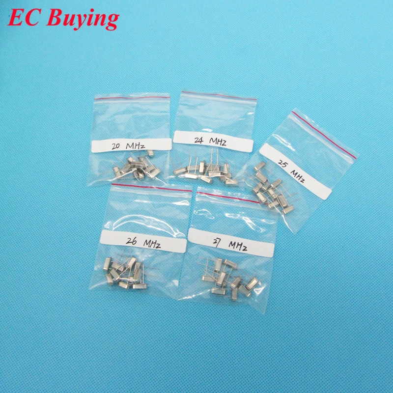 

Crystal Oscillators HC-49S Assortment Kit Quart 20MHz 24MHz 25MHz 26MHz 27MHz 5Values x 10PCS=50 PCS