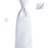 DiBanGu Designer 18 Colors White Sliver Men's Ties Hanky Cufflinks Set Silk Neck ties For Men Wedding Party Business Mens Tie ► Photo 3/6