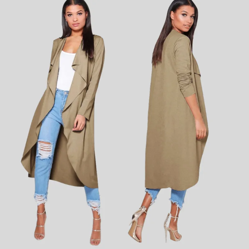 

Women Thin Cardigan Autumn Long Sleeve Irregular Long Female Coat Thin Loose Ladies Coat Slim Casual Outerwear SD35TYR