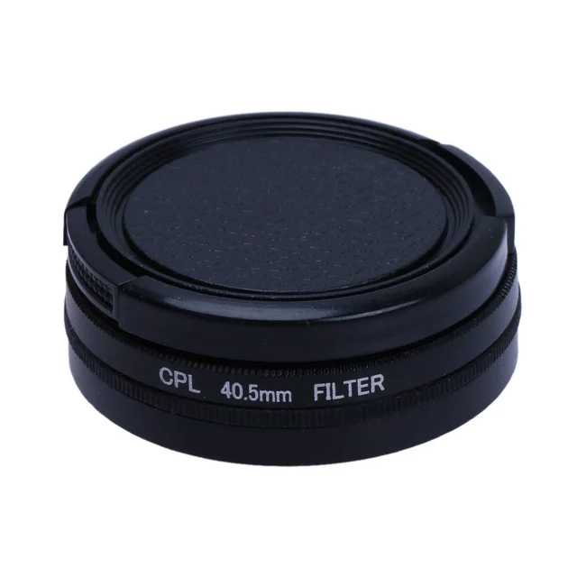 Cheap  40.5mm/1.59" Camera CPL Filter Optical Glass Polarizer Filter + Camera Rear Lens Cap Cover Black for GoPro Hero3+/3