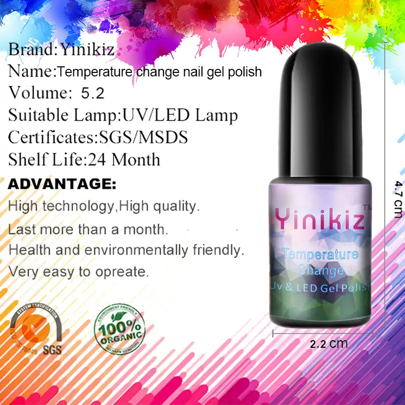 Yinikiz Pas Cher Bonne Qualité Température Changement De Couleur Uv Vernis à Ongles Vernis Semi Permanent Apprêt Gel Couche De Finition Gel à Ongles