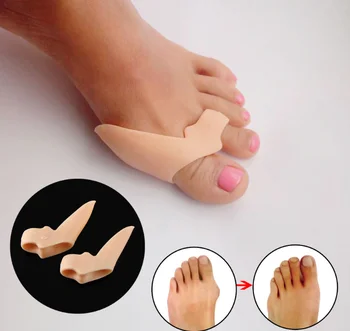 

2 Pcs/lot Silicone Gel foot fingers Two Toe Separator thumb valgus protector Bunion adjuster Hallux Valgus Guard feet care
