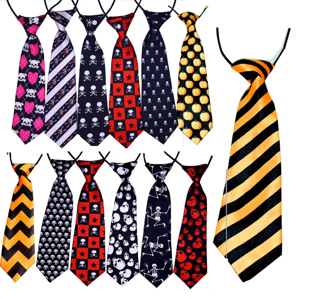30PC/Lot Skull Pattern Dog Ties Large Dog Neckties Halloween Pet