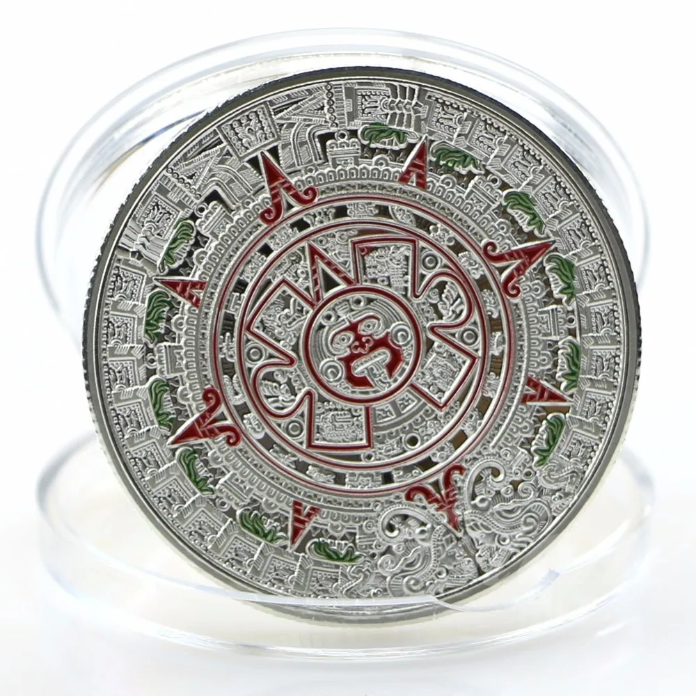 

Silver Plated Mayan Prophecy Aztec Gold Calendar Commemorative Coin Collection