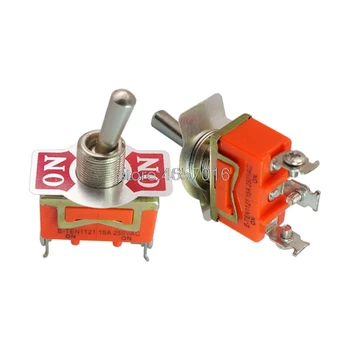 

10PCS/LOT E-TEN1121 3-Pin SPDT 3 Terminal G110 ON-ON 15A 250V Toggle Switch