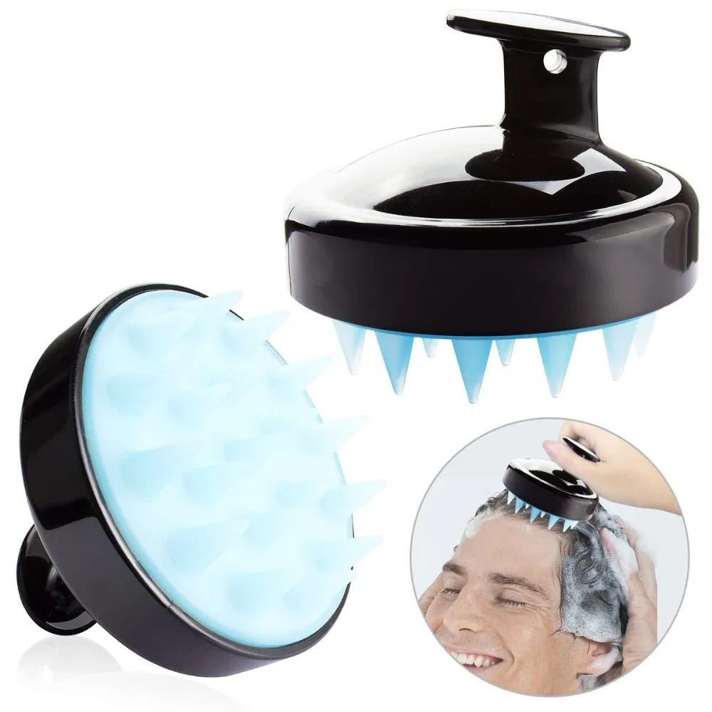 Силиконовый пластиковый массажер Шампунь Щетка для массажа головы мытья волос тела душ щетка для ванны спа Массажная щетка и очищение лица