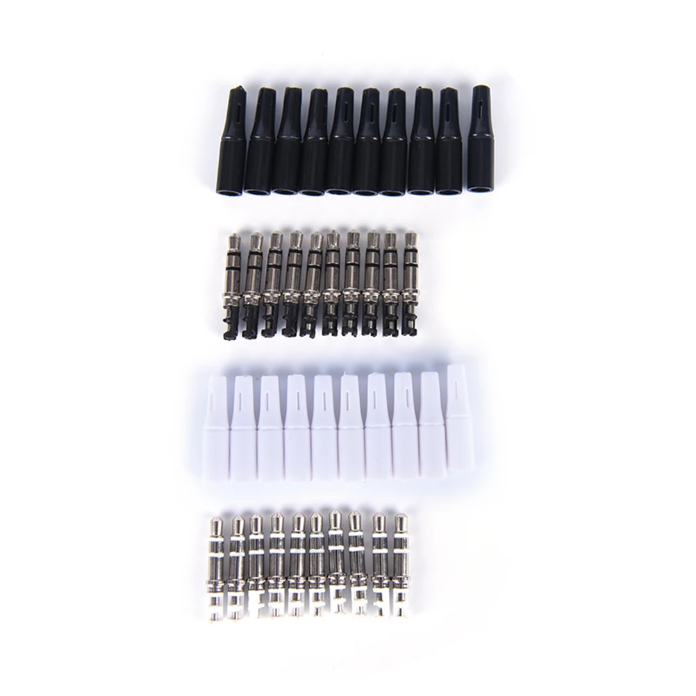 

10pcs wholesale 3.5mm stereo headset plug jack 3 pole 3.5 audio plug Jack Adaptor connector white and black