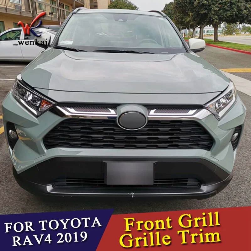 Накладка на решетку радиатора для Toyota Rav4 Hybrid XA50 2019 2020 ABS|Хромирование| |