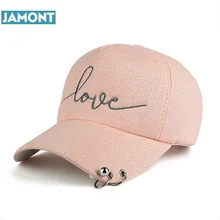 Jamont Новое поступление высокое качество Snapback Cap Железный обруч шарик на козырек любовь Вышивка Hat для женщин бейсболка