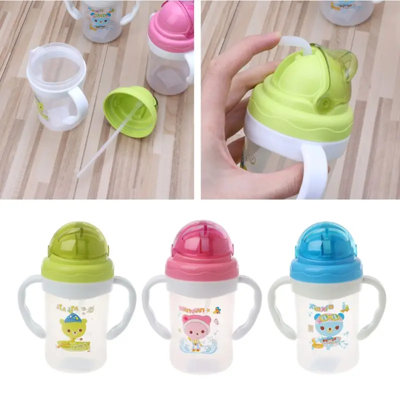 280 ml Детская кружка для кормления дети учатся для кормления питья бутылка с ручкой дети учебный Поильник Dec17