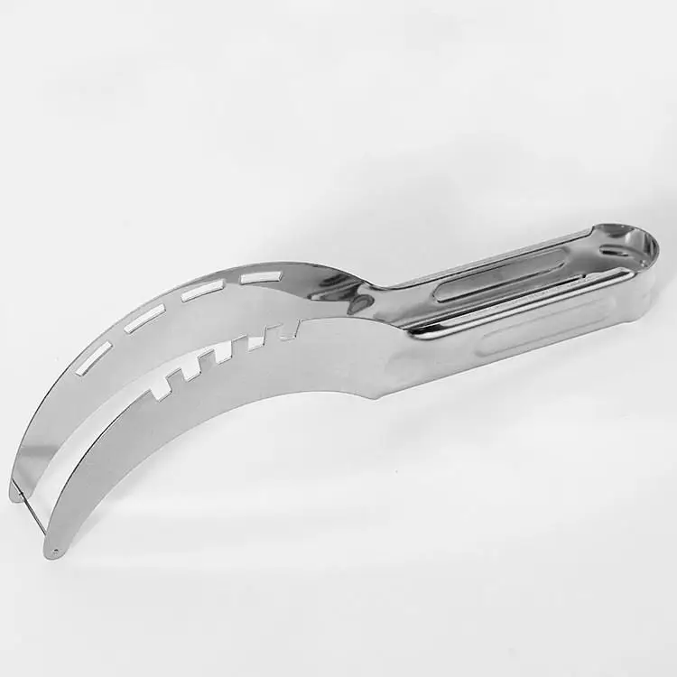 Silver Нож для арбуза переносной резак плоскогубцы фрукты дыня инструменты арбуз кухонные аксессуары - Color: Silver