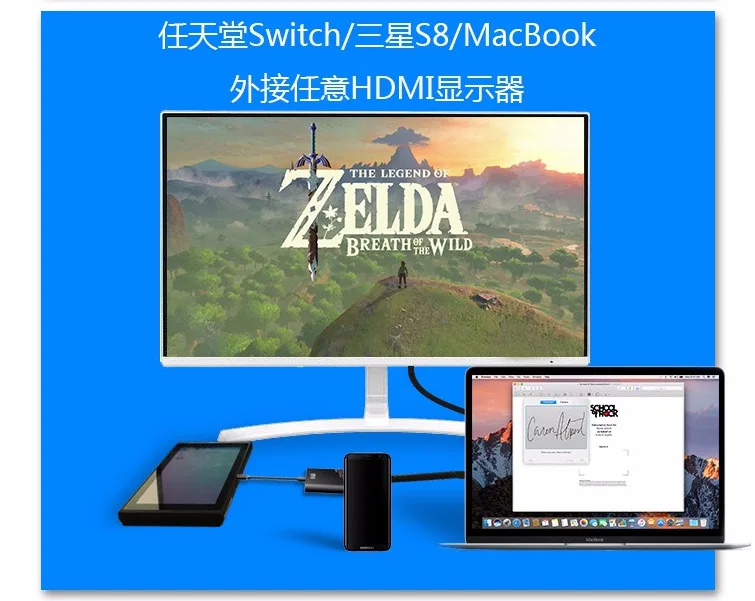 

For Coov SH350 Pro Portable dock for Nint Switch NS/Sam S8/Mac Pro allow USB Type C to HDMI Adaptor Hub Converter 4K HD Transfer