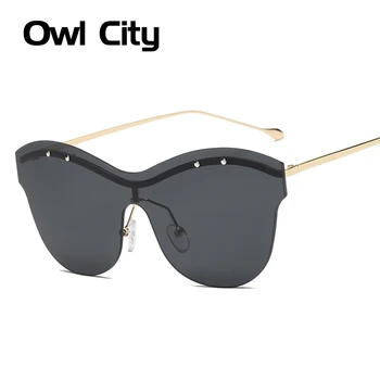 

Owl City Cat eye Sunglasses Women Oversized Brand Designer Retro Color Sun Glasses For Female Goggle UV400