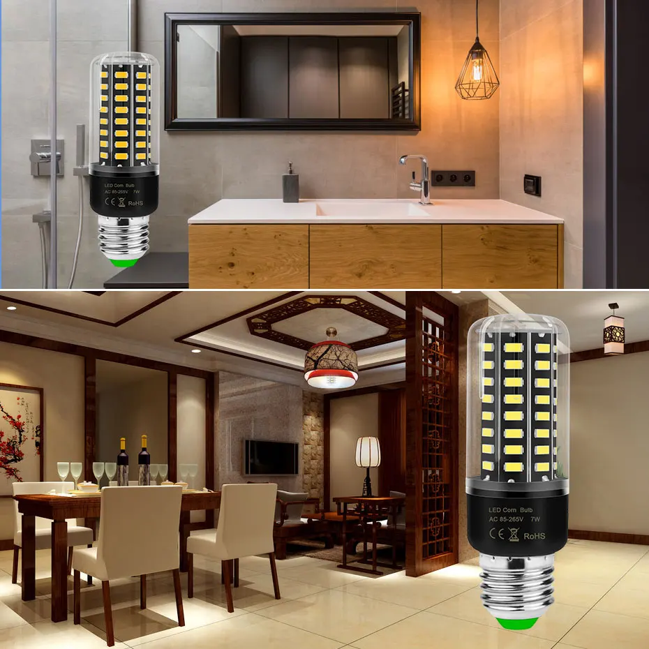 Ampoule LED E27 Lamp No Flicker E14 Led Bulb Spot Light 220V 110V 3.5W 5W 7W 8W 12W 15W SMD5736 More Bright than Corn Bulb 5730