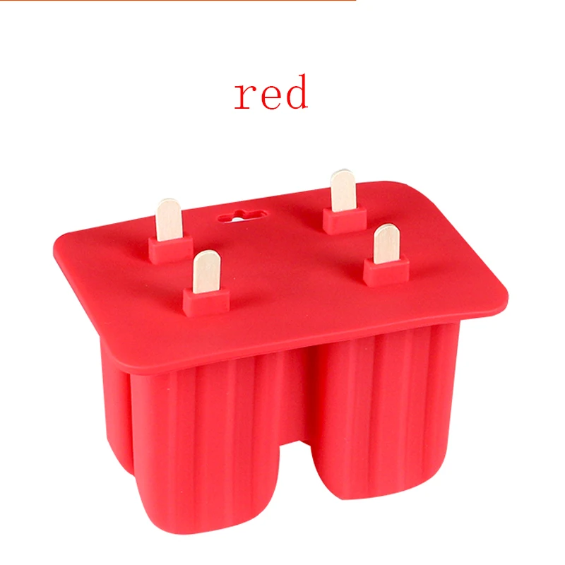 

4 Cell Ice Cream Mold Platinum Silicone Frozen Ice Cube Sticks Makers Popsicle Lolly Mould DIY Ice Cream tubs Tools