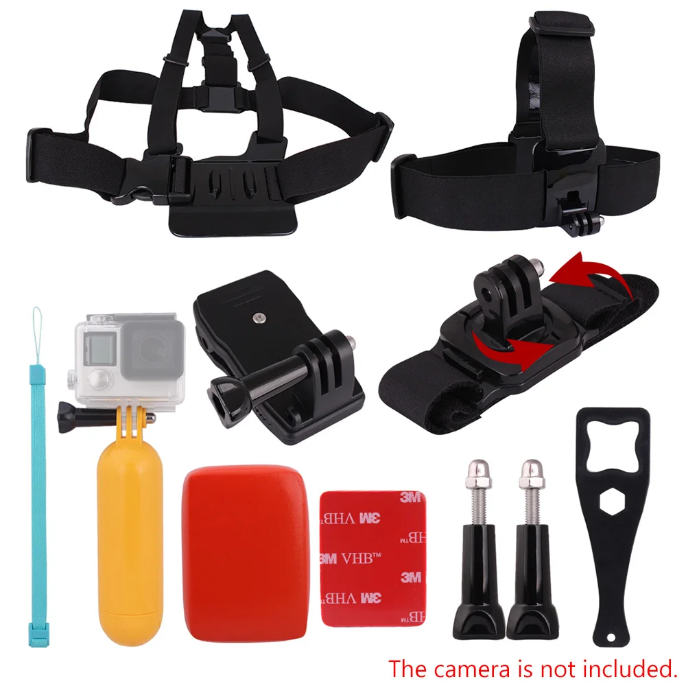

Andoer 8in1 Camera Accessories Set With Chest Strap Head Strap Floating Grip Rotary Backpack Plastic Wrench Tool Long Screw