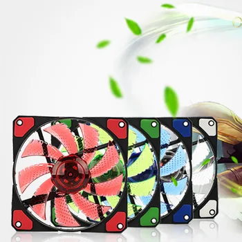 

New Computer Fan 15 LED Light Quite 120mm DC 12V 4Pin PC Computer Case Cooling Cool Fan Mod for Desktop PC CPU Cooler l0914#2