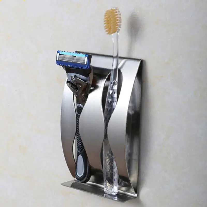 Держатель для зубной щетки из нержавеющей стали с настенным креплением, 2,3 отверстий, самоклеющаяся зубная щетка, органайзер, мыльница, аксессуары для ванной комнаты