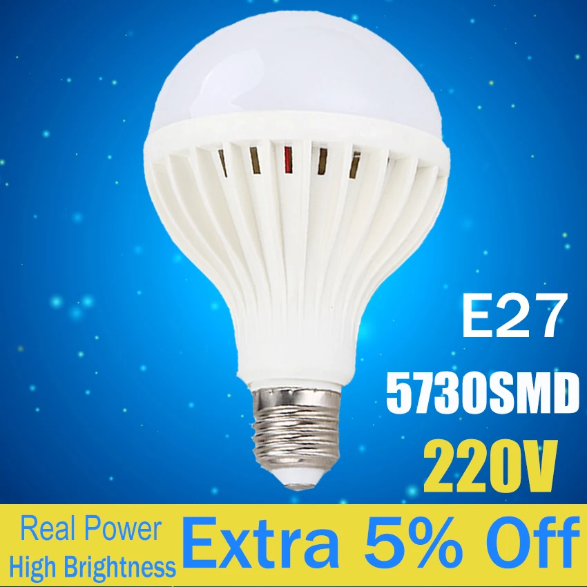 

LED Bulb Lamp E27 3W 5W 7W 9W 12W 220V Cold White/Warm White Lampada Ampoule Bombilla LED