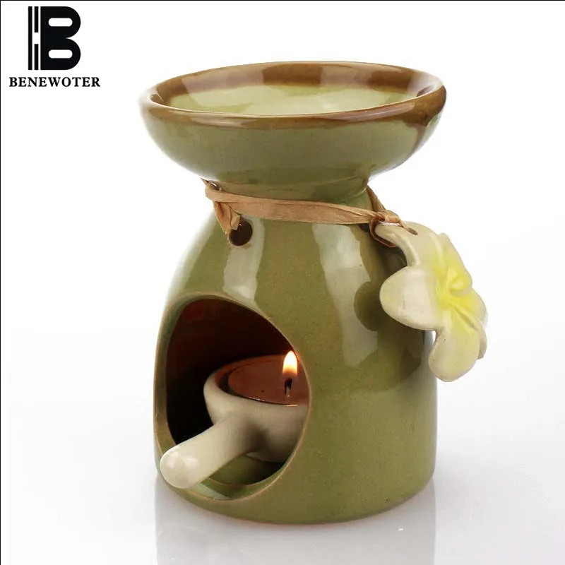 BENEWOTER Ceramic Candle Aromatherapy Lamp Furnace Holder Incense Burner Yoga SPA Hotel Decor