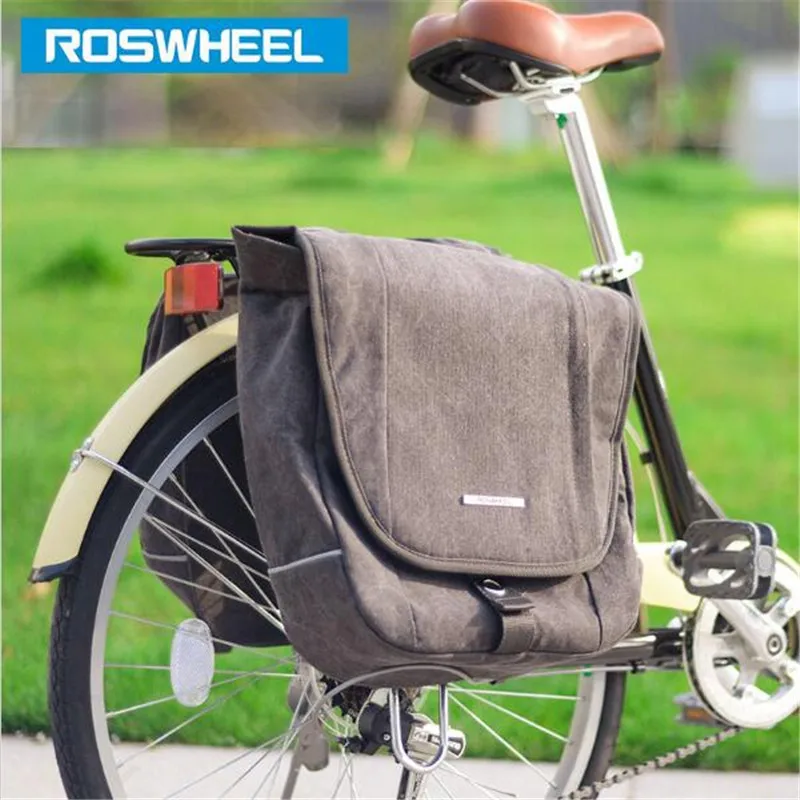 Велосипедная сумка ROSWHEEL 20L ретро холщовая велосипедная MTB задняя стойка чехол для