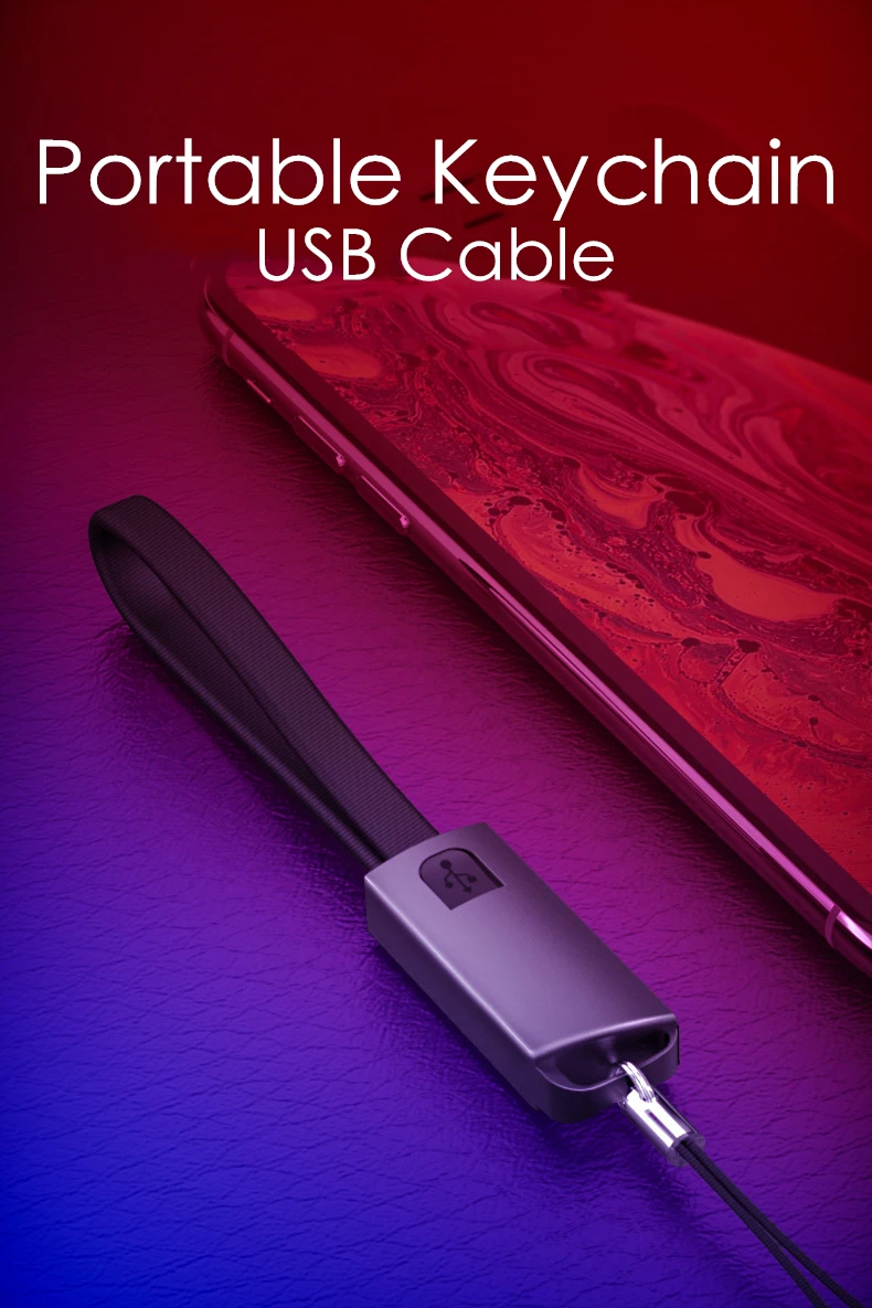 Брелок USB кабель портативный микро USB type C кабель для huawei Xiaomi Redmi usb-кабель для Samsung для iPhone XR XS MAX