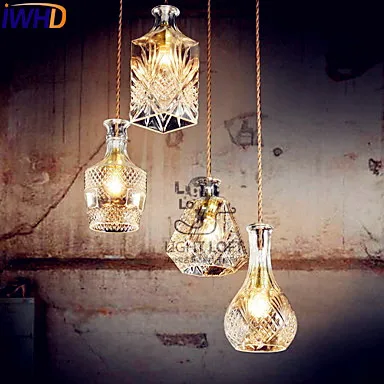 IWHD Glass Bottle Modern LED Pendant Lights Fixtures Home Indoor Lighting Hanging lamp Lustres Lamparas Colgantes IWHD Glass Bottle Modern LED Pendant Lights Fixtures Home Indoor Lighting Hanging lamp Lustres Lamparas Colgantes