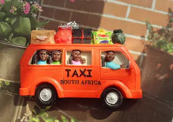 

Taxi in South Africa Tourist Travel Souvenir 3D Resin Decorative Fridge Magnet Craft Orange