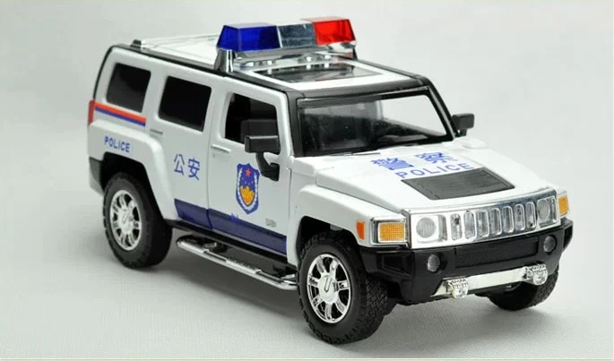 124 Alloy Diecast Police Car Model For Hummer  H3-4