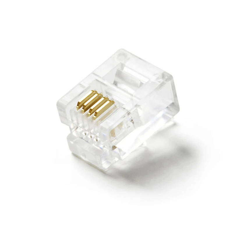 Quality Telephone Crystal Head 6p4c Plug Rj11 Connector Ofc Copper Core