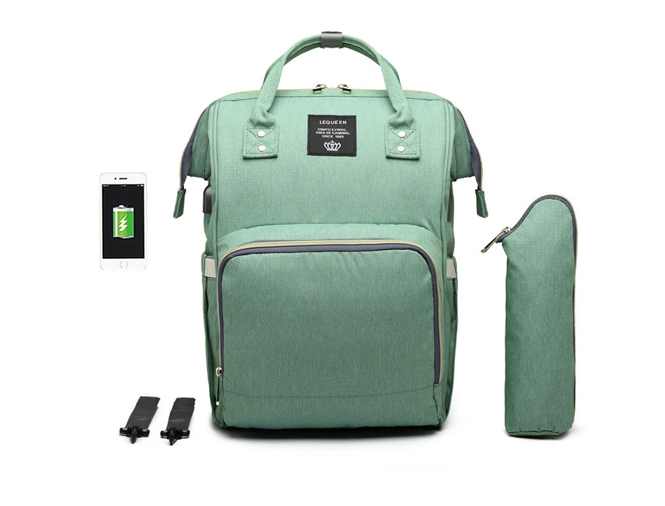 Детская сумка для подгузников, Большая вместительная сумка для подгузников, дорожный рюкзак для мам, сумки для кормящих мам, многофункциональная сумка для мам mochila - Цвет: Green