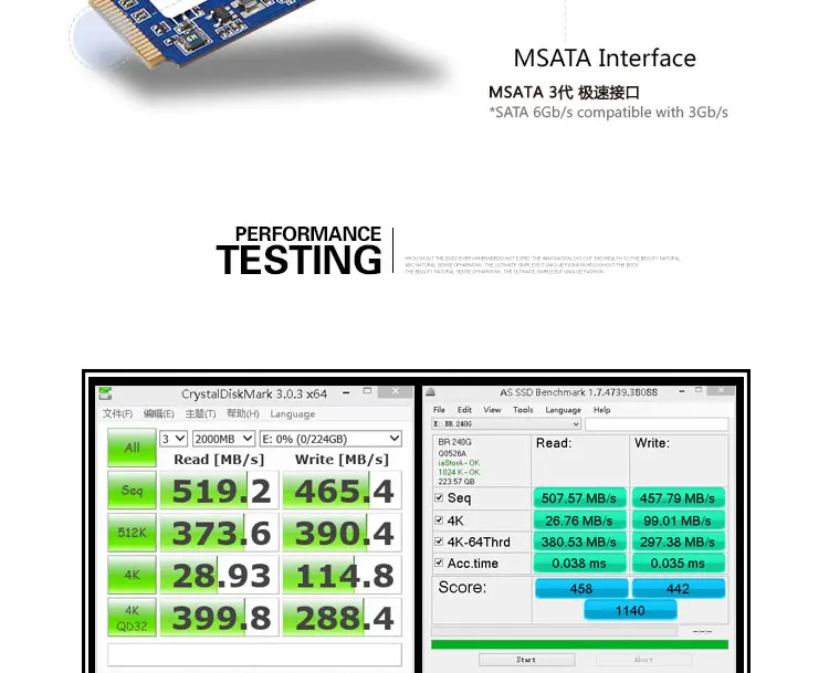 BR msata ssd sata3 sata2 240g 120g 60g msata-SATA адаптер Корпус Внутренний твердотельный накопитель для ноутбуков