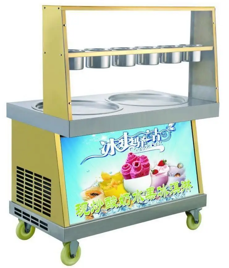 

New fruit fried ice machine double boiler pressure Fried Ice Cream Maker