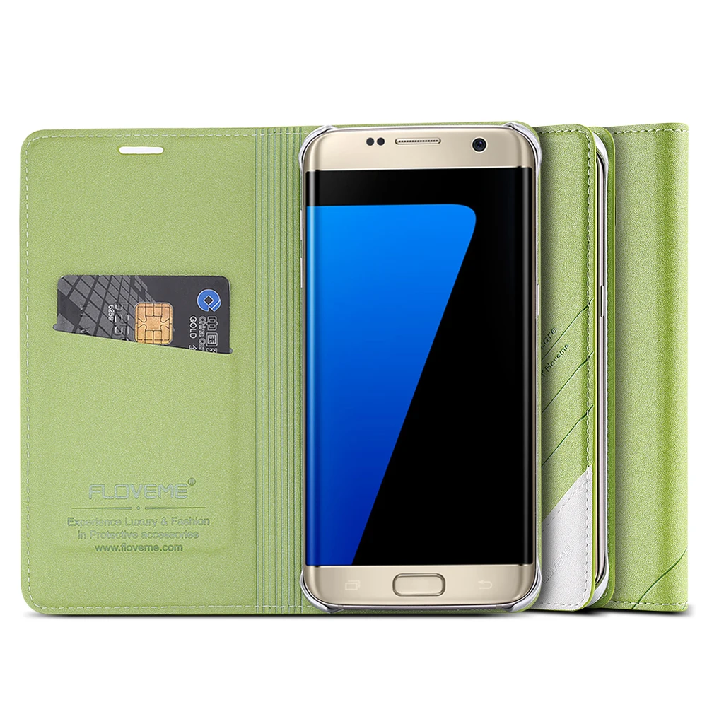 FLOVEME Flip Leather Cover Case For Samsung Galaxy S8 Plus S7 Edge S6 Plus S5 Note