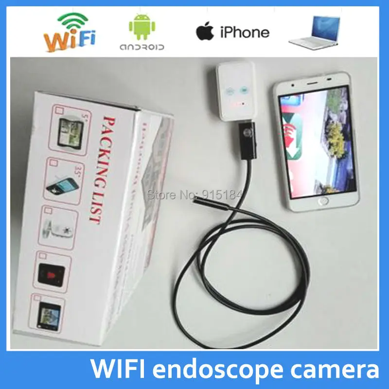 WIFI USB Endoscope Camera 9mm lens Cable Snake Pipe inspection HD Cameras Support Android&iphone