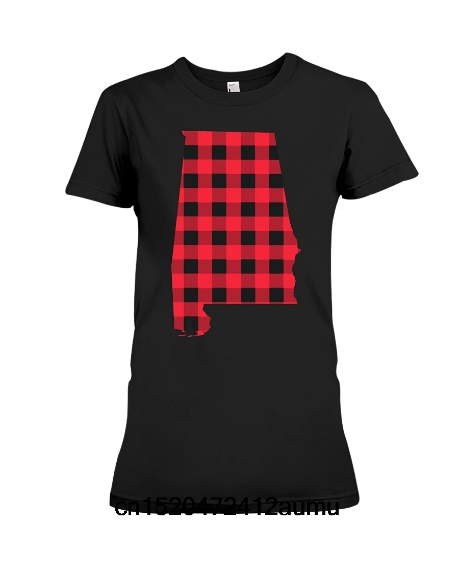 

Red And Black Checkered Alabama T Shirt By