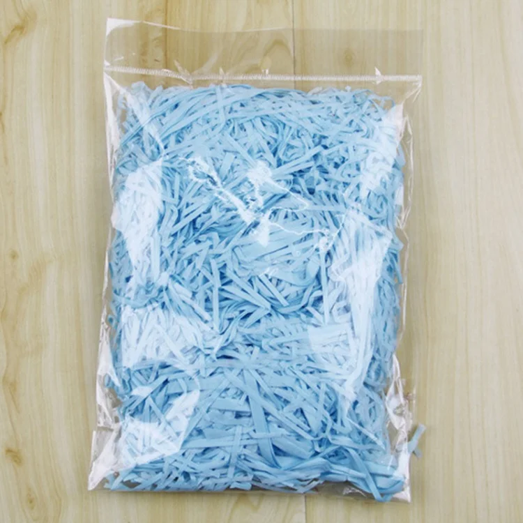 Красочная измельченная бумажная рафия наполнитель подарочной коробки Свадебная вечеринка Единорог вечерние украшения Crinkle Cut бумага Shred упаковка подарочная сумка - Цвет: Синий
