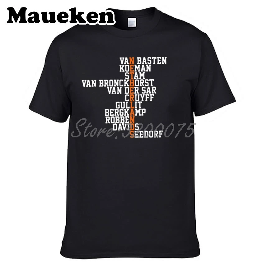 Мужская футболка с надписью Legend netherland VAN BASTEN CRUYFF GULLIT BERGKAMP SEEDORF в стиле ретро W1118001 |