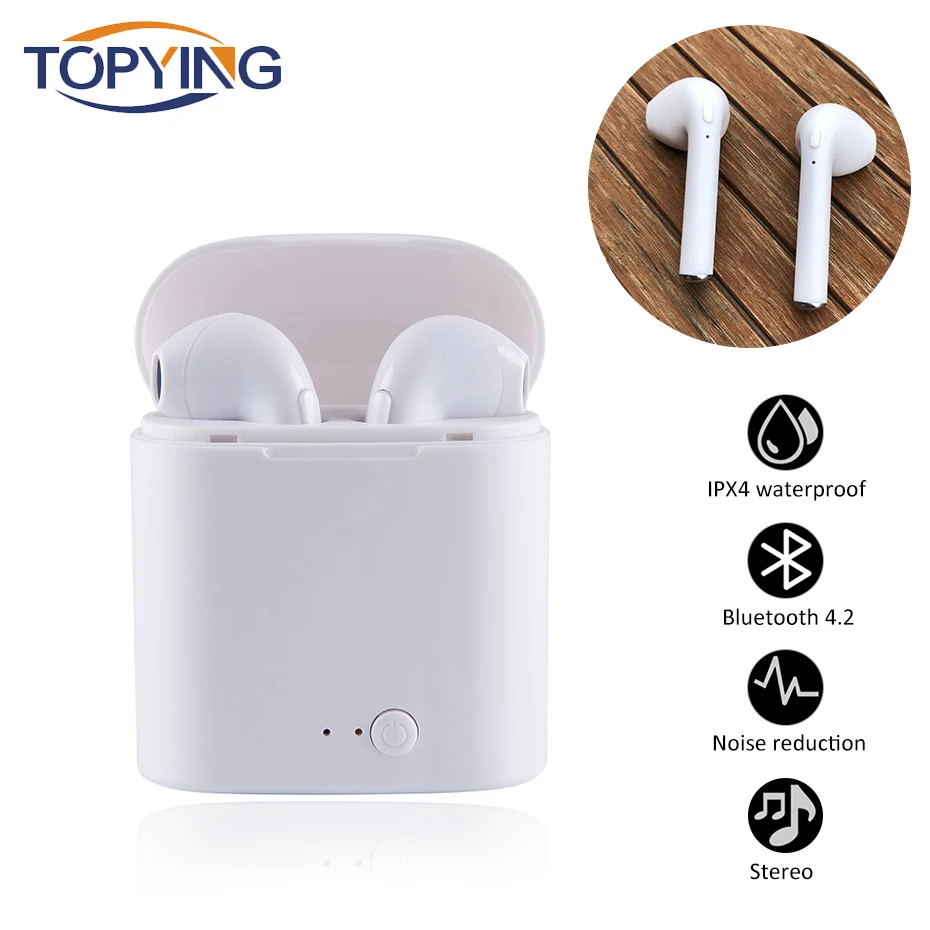 

Wireless Bluetooth Headset Stereo Headphone Sport I7 I7S Tws Earbuds Headset With Charging Box Mic For All Smart Phone