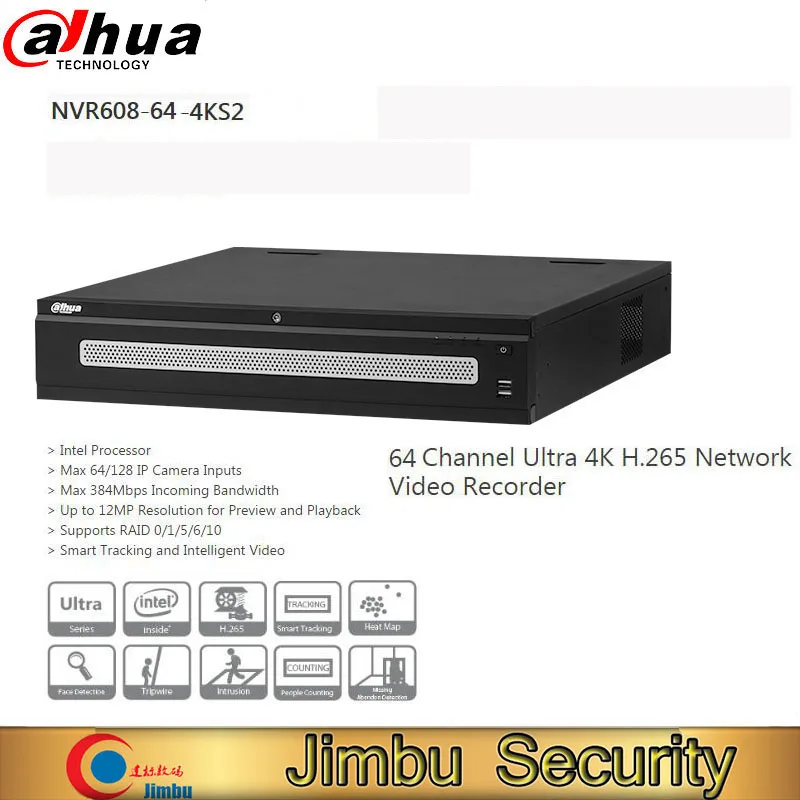 Dahua 64ch 4K H.265 Network Video Recorder NVR608-64-4KS2 Inputs 384 support 64 Mbps Bandwidth Intel Processor Dahua 64ch 4K H.265 Network Video Recorder NVR608-64-4KS2 Inputs 384 support 64 Mbps Bandwidth Intel Processor