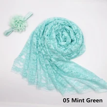 3 компл./лот 150*80 см мягкая стрейчевая кружевная накидка с головная повязка для новорожденных Подставки для фотографий многофункциональные детские одеяло для новорожденных