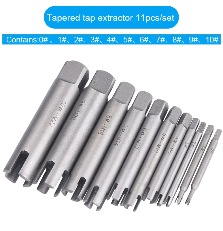 M4-M24 Broken Tap Extractor Guide Set Easy Out Broken Wire Screw Remover Tools Screw Extractor Wrench Set Drill Bit - Цвет: 11Psc