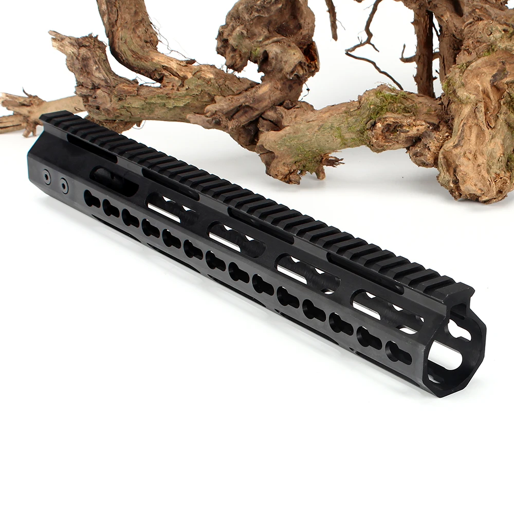 ohhunt Slim Style AR15 Free Float More Thicker Keymod Handguard Picatinny Rail with Steel Barrel Nut for Scope Mount (5)