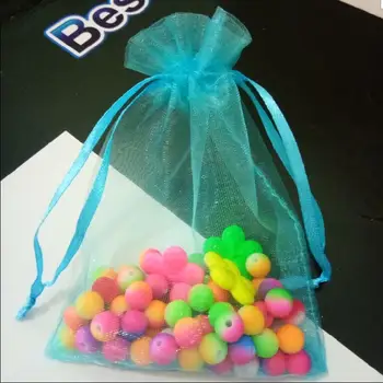 

100 pcs/Lot Blue Organza Jewelry Gift Bags 5x7 7x9 9x12 10x15 20x30 cm Wedding Christmas Package Bags Drawstrings Yarn Pouch