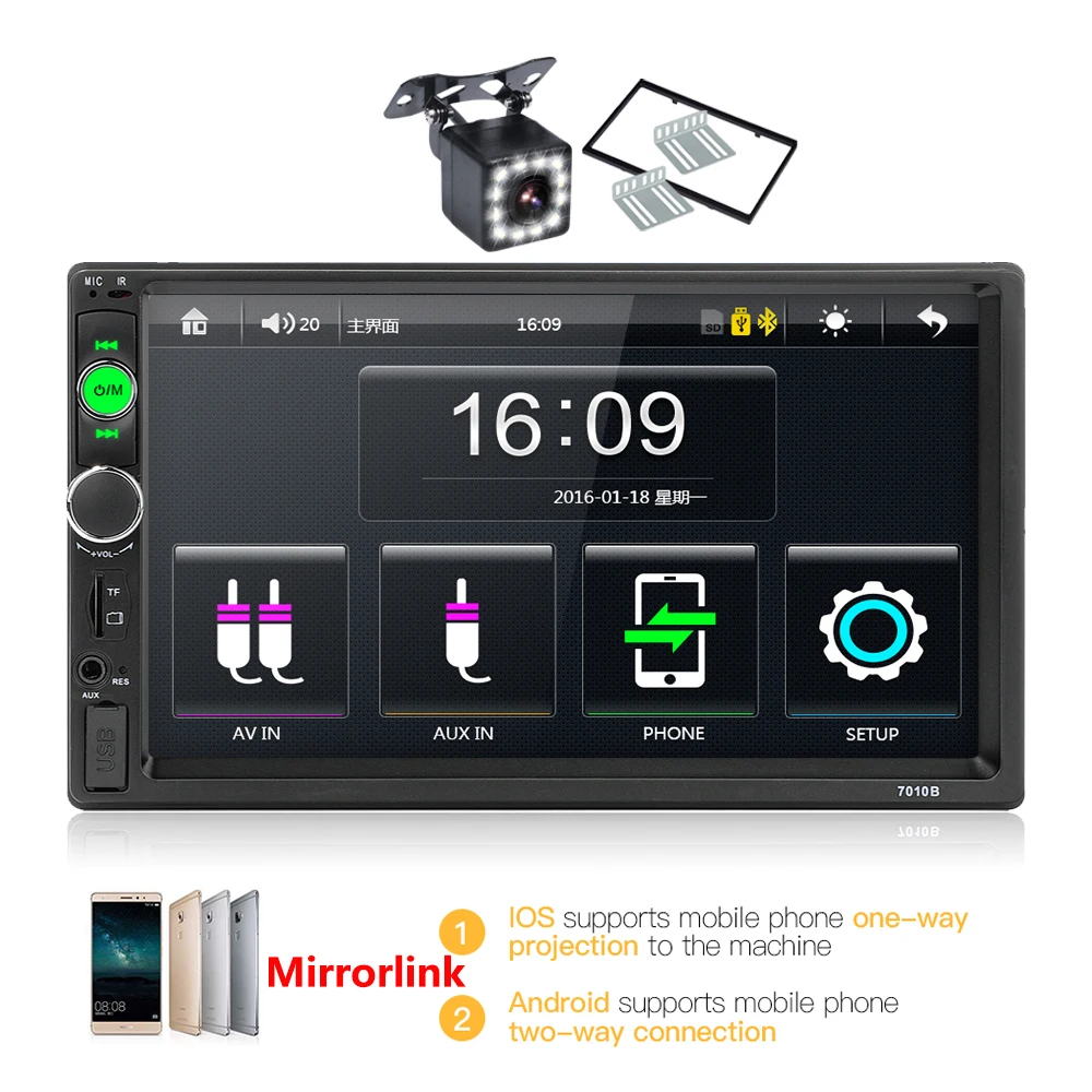 

2 din Car Radio 7" HD Autoradio Multimedia MP5 Player Bluetooth 2din Car Stereo Rear View Camera ISO Android Mirror Link