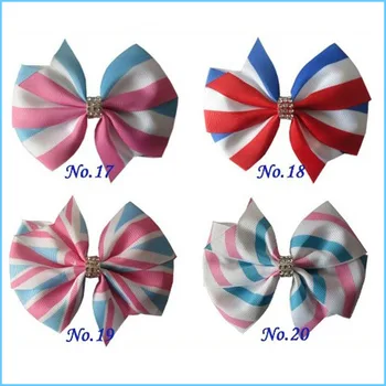 

50 BLESSING Good Girl 3.5" Wendy Hair Bow Clip National Flag Independence Day