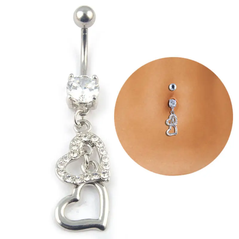 Crystal Clear Dangle Belly Button Rings 1 Pcs Navel Rings Body Piercing