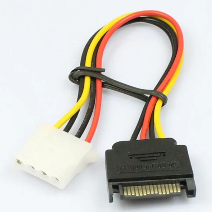 

SATA Cable 15 Pin SATA Male to 4 Pin Molex Female IDE HDD Power Hard Drive Cables#3$