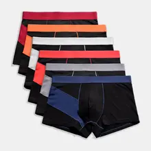 Wholesale Cotton Underwear 3pc 4pc 6pc Mens Mid-rise Boxer Shorts Patchwork Underpants Breathable Males Boxershorts Trunks Pants men s mid rise micro elastic boho active loose patchwork print shorts pants
